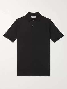 Рубашка-поло Payton Slim-Fit из шерсти JOHN SMEDLEY, черный