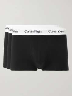 Комплект из трех трусов-боксеров с низкой посадкой из эластичного хлопка CALVIN KLEIN UNDERWEAR, черный