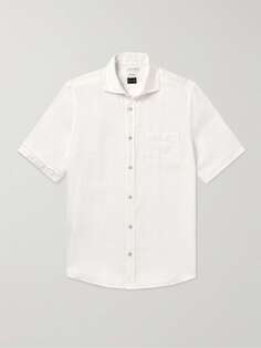 Льняная рубашка с воротником-стойкой INCOTEX, белый