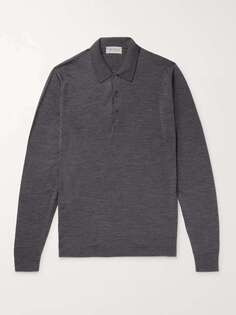 Рубашка-поло Belper Slim-Fit из шерсти мериноса JOHN SMEDLEY, древесный уголь