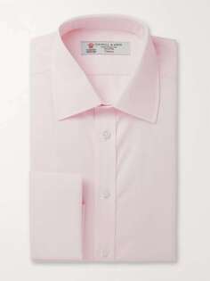 Розовая хлопковая рубашка с двойными манжетами Turnbull &amp; Asser, розовый