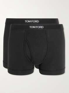 Комплект из двух трусов-боксеров из эластичного хлопка и модала TOM FORD, черный