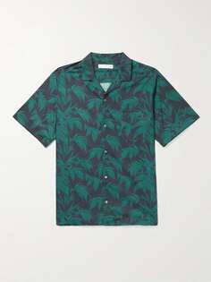 Хлопковая рубашка с принтом Camp-Collar DESMOND &amp; DEMPSEY, зеленый