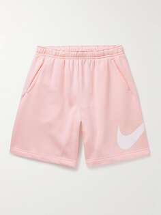 Sportswear Club Широкие шорты из хлопкового трикотажа с принтом логотипа NIKE, розовый