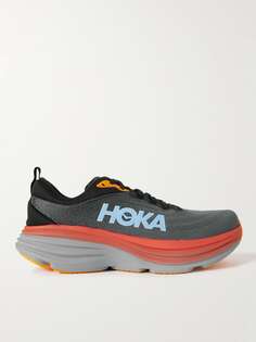 Беговые кроссовки Bondi 8 с прорезиненной сеткой HOKA ONE ONE, серый