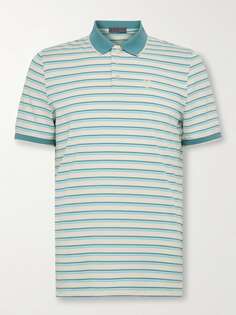 Полосатая рубашка-поло из перфорированного эластичного джерси G/FORE, синий Gfore
