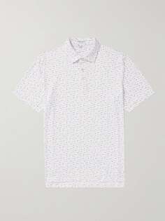 Рубашка поло из эластичного джерси с принтом Cypress PETER MILLAR, белый