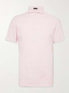Полосатая рубашка-поло Feeder из технического пике с воротником-стойкой G/FORE, розовый Gfore
