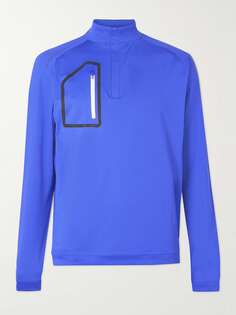 Жаккардовая футболка для гольфа Forge Tech-Jersey с молнией до половины PETER MILLAR, синий