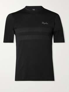 Техническая полосатая футболка из эластичной сетки Explore RAPHA, черный