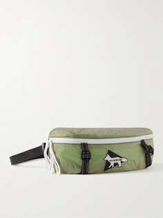 Поясная сумка Maison Kitsuné из рипстопа с аппликацией логотипа AND WANDER, зеленый