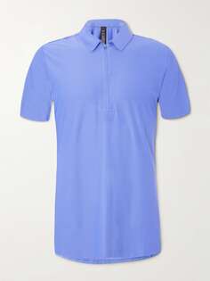Теннисная рубашка-поло из эластичного пике с аппликацией логотипа LULULEMON, синий