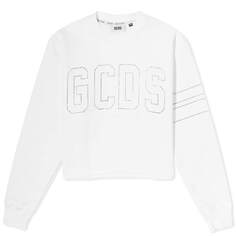 Свитшот GCDS Bling Logo Crop, белый