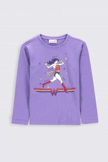 Футболка с длинными рукавами Coccodrillo Wonder Woman, фиолетовый