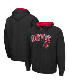 Мужская черная худи louisville cardinals arch and logo 3.0 с молнией во всю длину Colosseum, черный