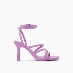 Босоножки Bershka High-Heel Strappy With Ankle Strap, сиреневый