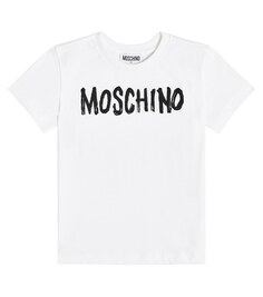Хлопковая футболка с логотипом Moschino, белый