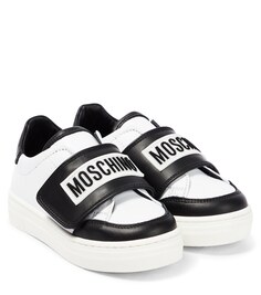 Кожаные кроссовки с логотипом Moschino, разноцветный