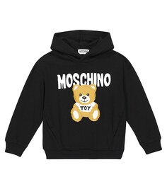 Худи Teddy Bear из хлопкового джерси Moschino, черный