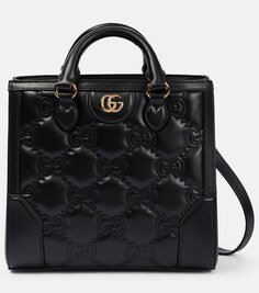 Сумка из кожи матлассе с узором GG Gucci, черный