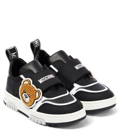 Кроссовки Teddy Bear из кожи Moschino, черный