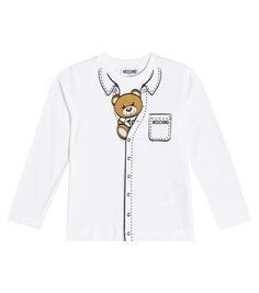 Хлопковая футболка с принтом Moschino, белый