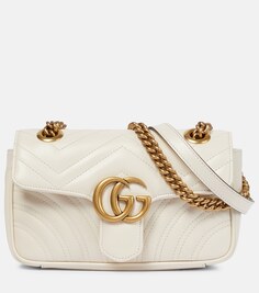 Мини-сумка через плечо GG Marmont Gucci, белый