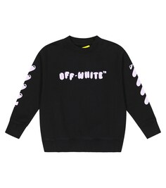 Толстовка из хлопкового джерси с логотипом Off-White, черный