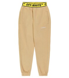 Хлопковые спортивные штаны с логотипом Off-White, белый