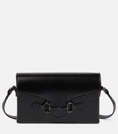 Кожаная мини-сумка через плечо Gucci Horsebit 1955 Gucci, черный