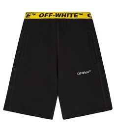 Хлопковые шорты с логотипом Off-White, черный