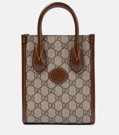 Холщовая сумка-тоут GG Supreme Mini Gucci, бежевый