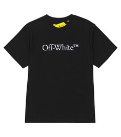 Футболка из хлопкового джерси с логотипом Off-White, черный