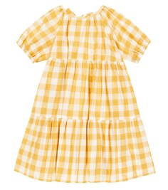Платье из хлопка в мелкую клетку Paade Mode, желтый
