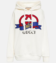 Худи из хлопкового джерси Interlocking G GUCCI, белый