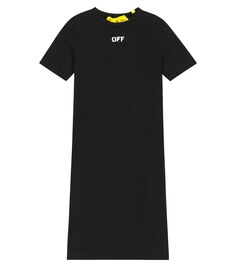 Платье-футболка Off Stamp в рубчик Off-White, черный