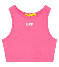 Укороченный топ Off Stamp в рубчик Off-White, белый