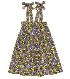Хлопковое платье с цветочным принтом Paade Mode, черный