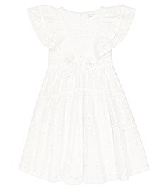 Платье из хлопка в технике бродери англез Paade Mode, белый