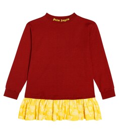 Платье-свитер из хлопкового джерси с логотипом Palm Angels, разноцветный