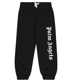 Спортивные брюки из хлопкового джерси с логотипом Palm Angels, черный