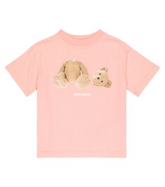 Хлопковая футболка с принтом Palm Angels, розовый