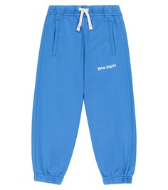 Спортивные брюки из хлопкового джерси с логотипом Palm Angels, синий