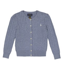 Хлопковый кардиган вязки косами Polo Ralph Lauren, синий