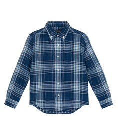 Хлопковая рубашка в клетку Polo Ralph Lauren, синий