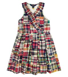 Ярусное платье из хлопка в клетку Polo Ralph Lauren, разноцветный
