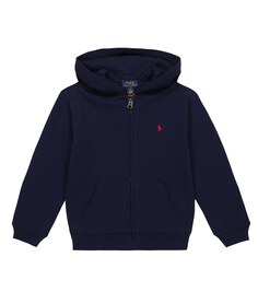 Худи из хлопкового джерси на молнии Polo Ralph Lauren, синий