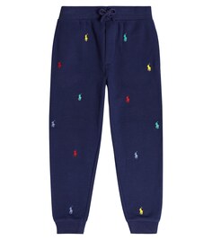 Спортивные штаны из смесового хлопка Polo Ralph Lauren, синий
