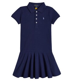 Хлопковое платье-поло Polo Ralph Lauren, синий