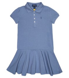 Платье-поло из смесового хлопка Polo Ralph Lauren, синий